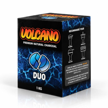 Boîte de charbon Volcano Duo 1kg pour chicha, format demi-lune
